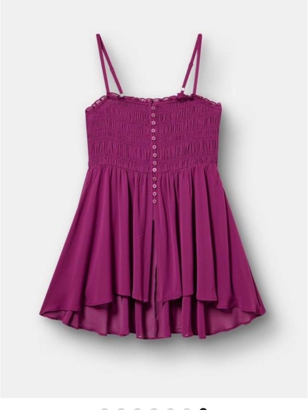 torrid Magenta Smocked Spaghetti-Strap Tank Top